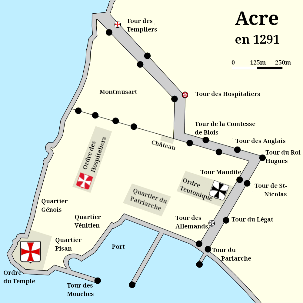 Plan de Saint Jean d'Acre en 1291