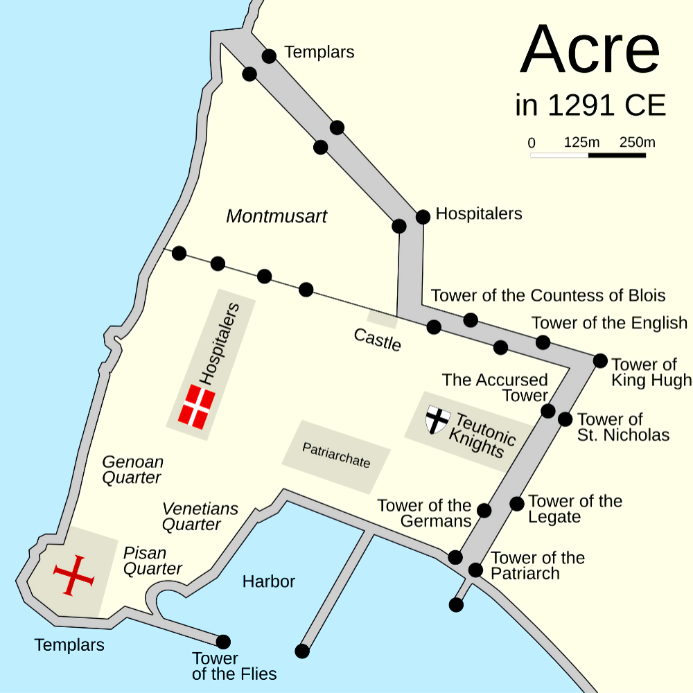 Plan de Saint Jean d'Acre en 1291