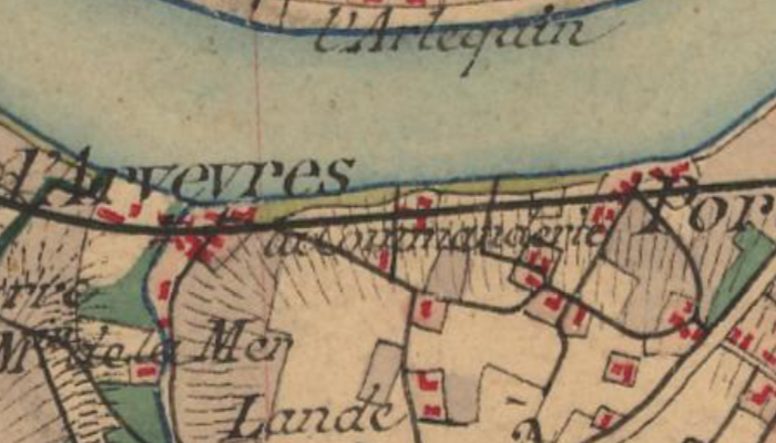 Arveyres sur la carte de l'Etat-Major 1820-1866