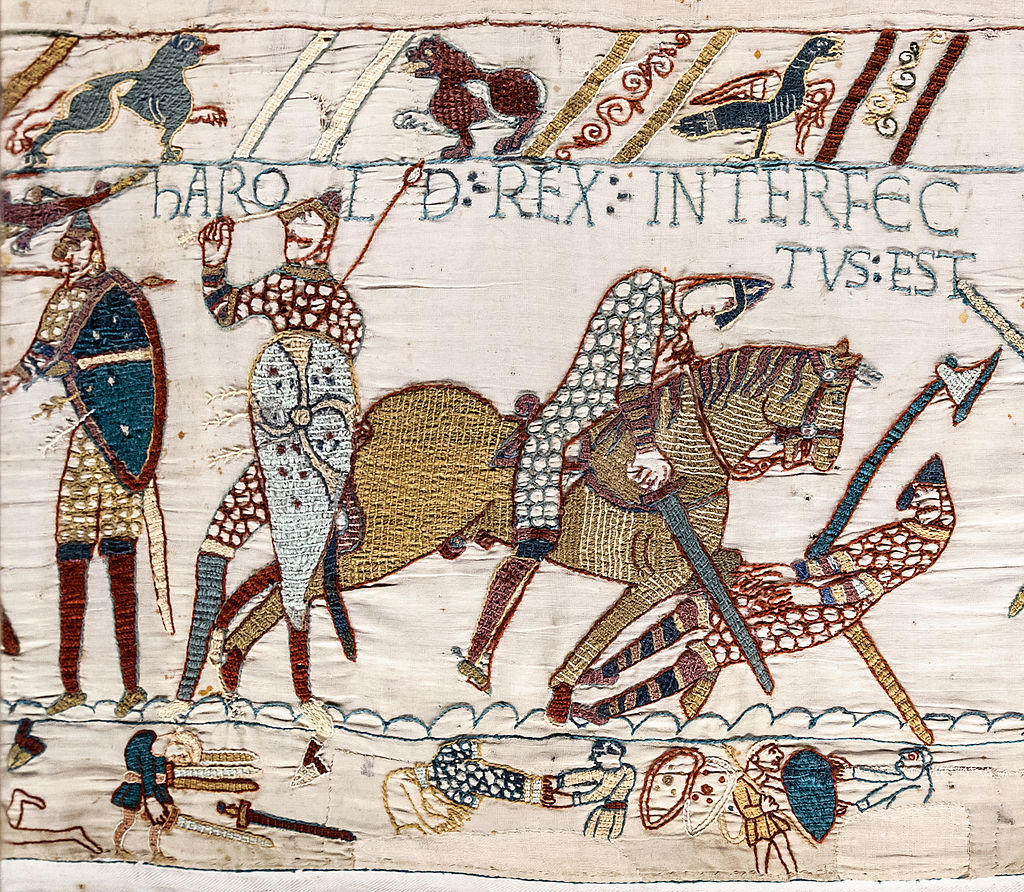 Fragment de la tapisserie dite 'de Bayeux' (source : Wikipédia, l'encyclopédie libre)