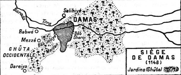 Damas et ses environs en 1148