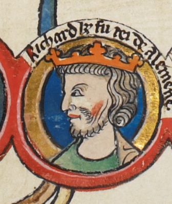 Miniature de l'empereur germanique Richard de Cornouailles