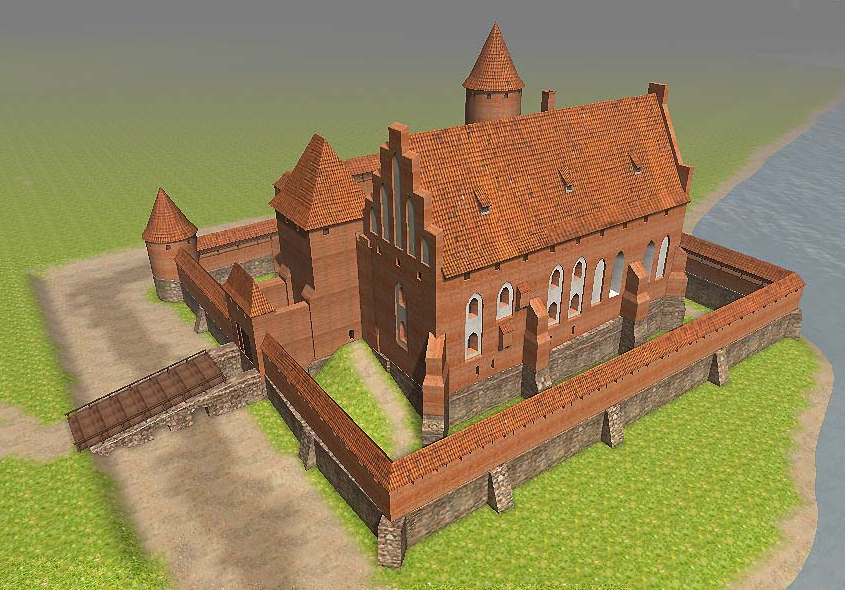 Reconstitution en 3d du château teutonique de Bobrowniki - © https://medievalheritage.eu