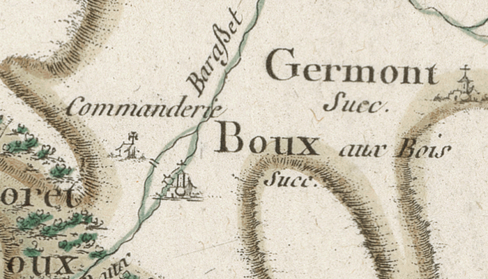 Boult-aux-Bois sur la carte de Cassini