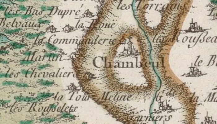 Chambeugle sur la carte de Cassini