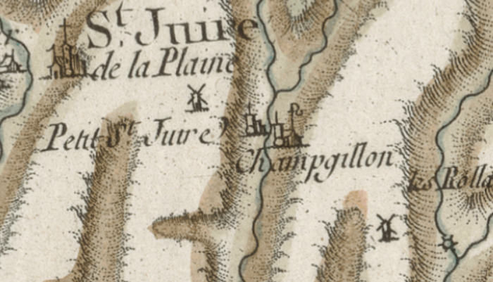 Champgillon sur la carte de Cassini