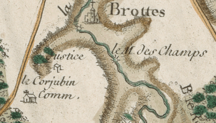 Corgebin sur la carte de Cassini