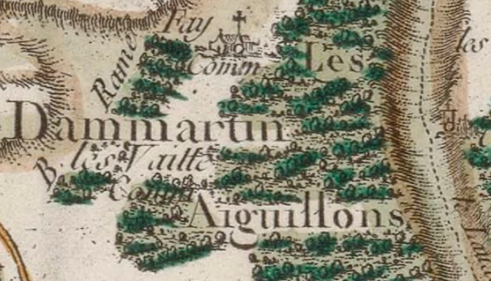 Dammartin sur la carte de Cassini