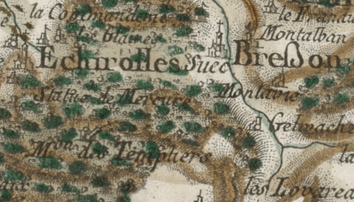 Echirolles sur la carte de Cassini