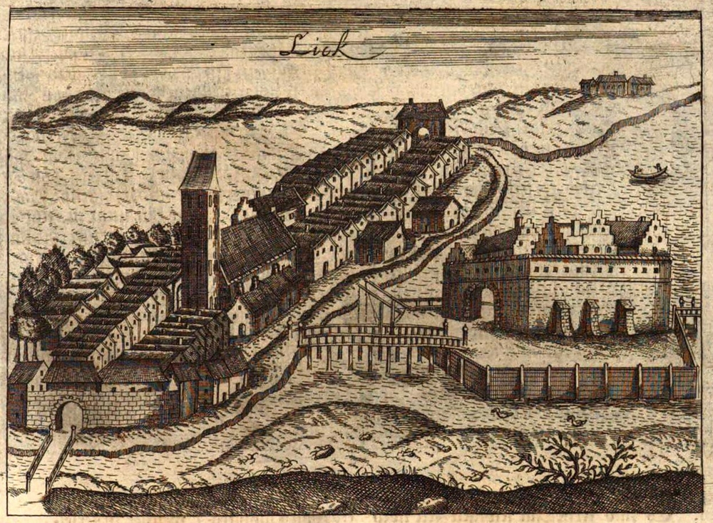 Dessin du château teutonique de Ełk (Lyck)