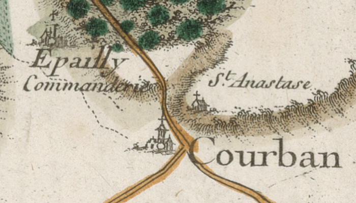 la maison templière d'Epailly sur la carte de Cassini