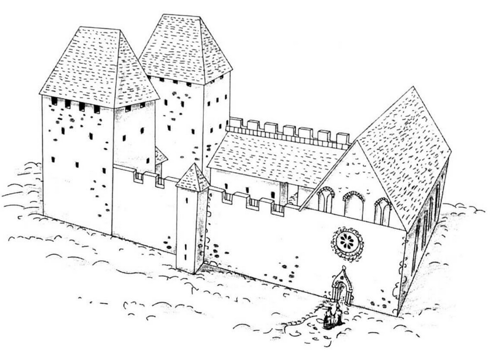 Dessin du Château Teutonique (Ordre de Livonie) de Haapsalu (Hapsal)