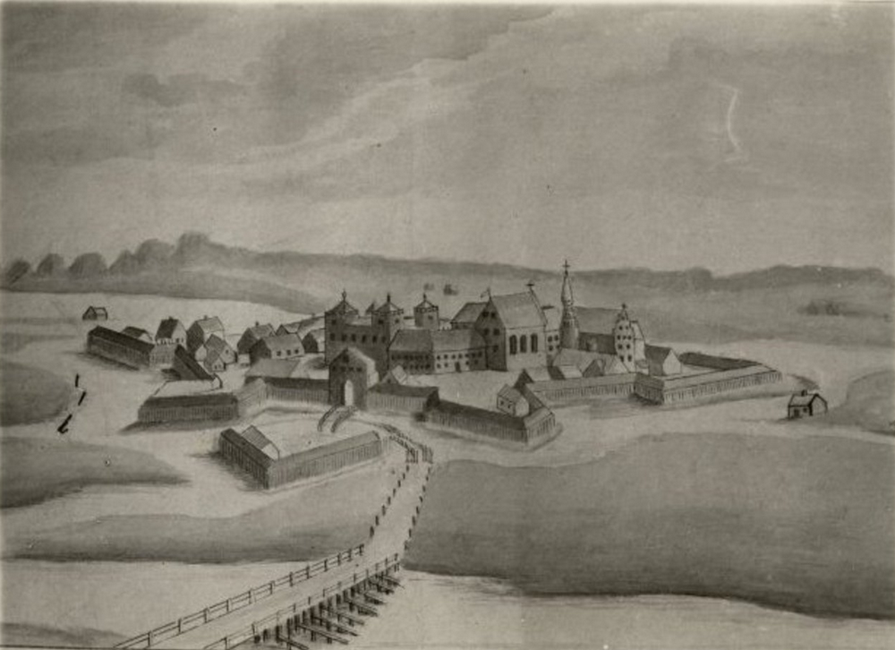 Dessin du Château Teutonique (Ordre de Livonie) de Jelgava (Mitau)