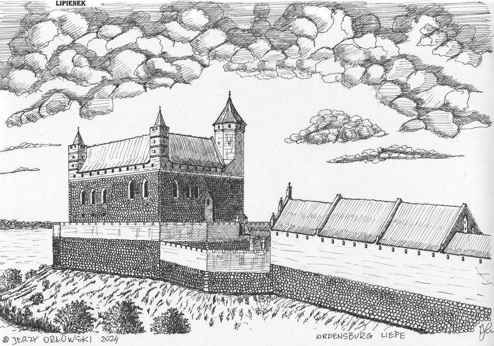 Dessin du château teutonique de Lipienek (Lippinken - Leipe) Dessin du château teutonique de Lipienek (Lippinken - Leipe)