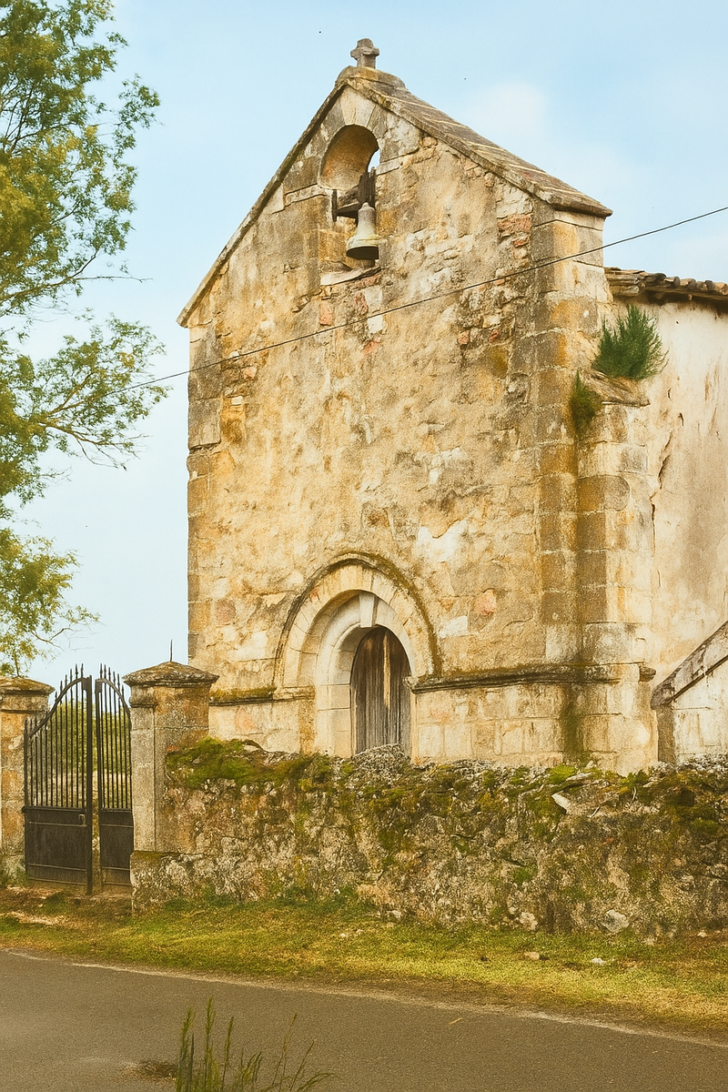 La chapelle de Lugéras - colorisée par IA