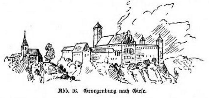 Représentation du Château Teutonique de Gwardiejsk Mayovka (Georgenburg)