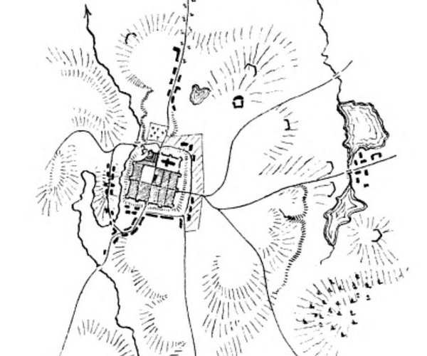 Représentation de la ville fortifiée de Miłakowo (Liebstadt)