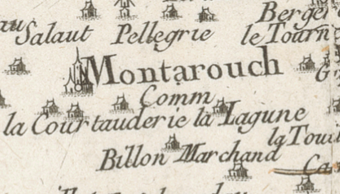 La Maison Templière de Montarouch sur la carte de Cassini