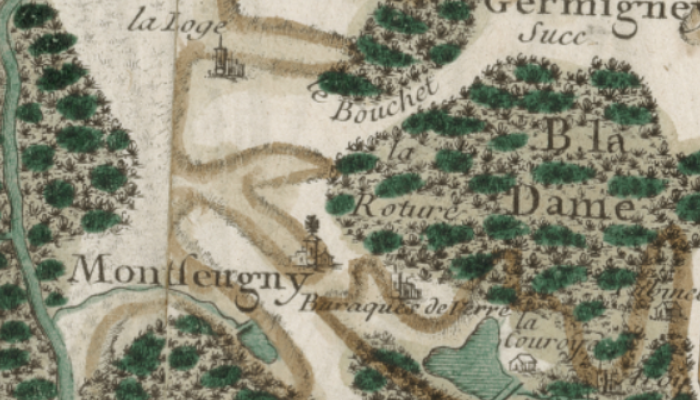 La Maison Templière de Montseugny sur la carte de Cassini