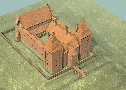Reconstitution du château de Nidzica (Neidenburg) en 3d