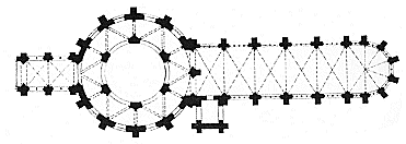 Plan de l'église du Temple de Paris, d'après la reconstitution de Viollet le Duc