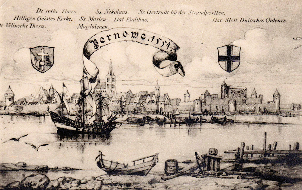 Représentation de la Ville et du Château Teutonique de Pärnu (Pernau)