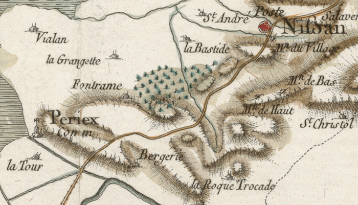 La Maison de Périès sur la carte de Cassini