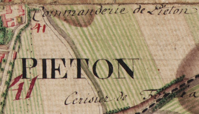 Piéton sur la carte de Ferraris