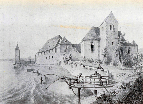 Dessin de la commanderie de Rheinfelden de 1884