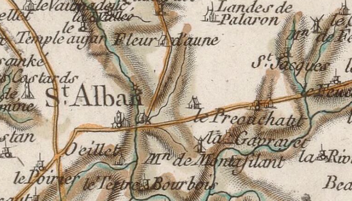 Saint-Alban sur la carte de Cassini