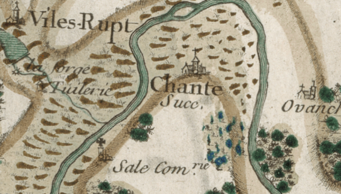 Sales sur la carte de Cassini