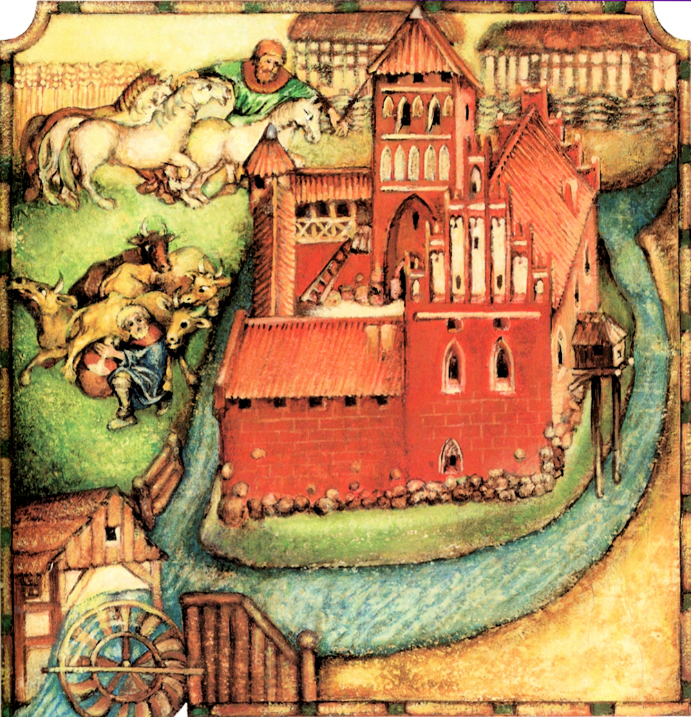 Dessin du châteaux de Szestno (Seehesten)