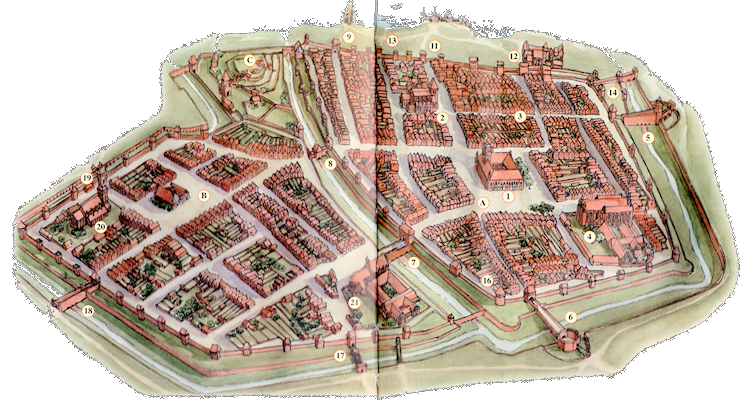 Représentation de l'ensemble de la ville médiévale de Toruń