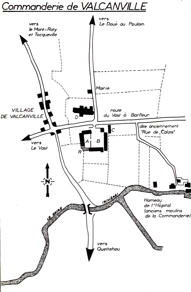 Emplacement de la maison de Valcanville