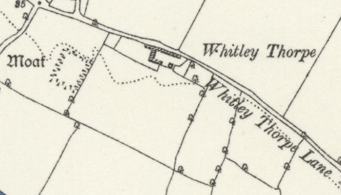 L'emplacement de la grange de la maison de Whitley